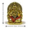 Pujashoppe Gold Plated Sitting Ganesha Statue (PSGPSG014)